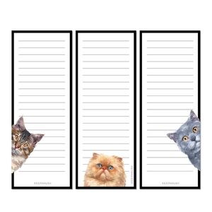 Cute Cat Design Magnetic Notepad Set - 3 Pack